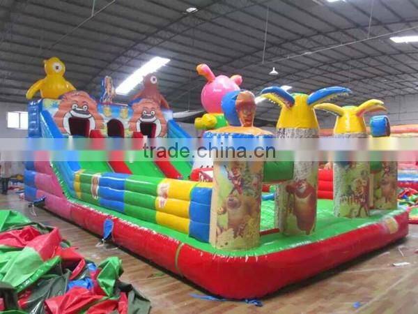 Most Popular and Super Attractive Inflatable bouncy castle with slide , inflable bouner , inflatable combo