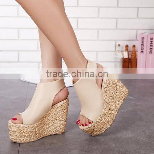 2015 Fancy fashion sexy Sandals of wedges of latest design for wholesales PM3550
