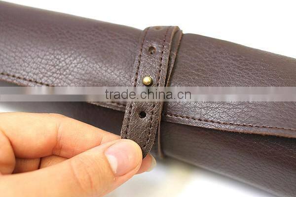 Boshiho small portable rolling leather pen pouch