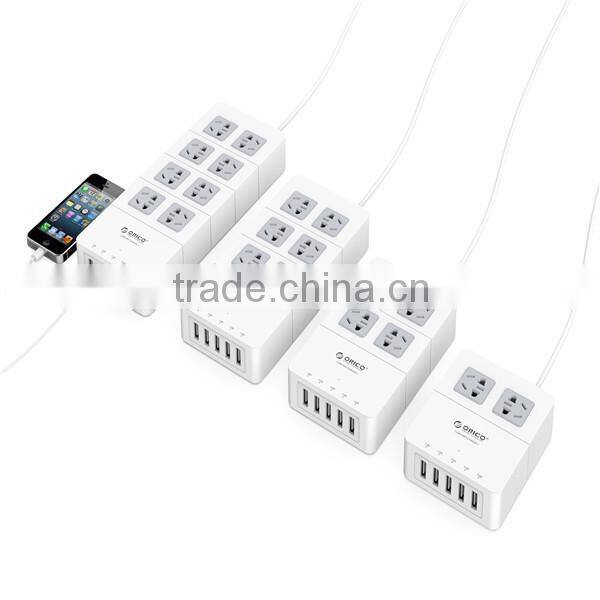 white super speed EU type 6 USB charging ports power strip for Tablet PC / iPhone