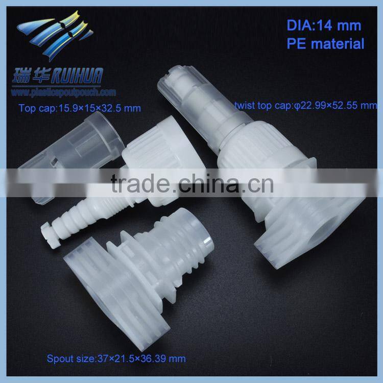 Wholesale 14mm plastic chemical spout for pouches