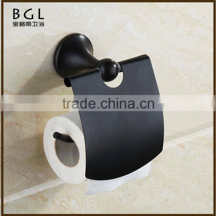 15733 American design china goods wholesale zinc alloy toilet paper holder black bathroom design