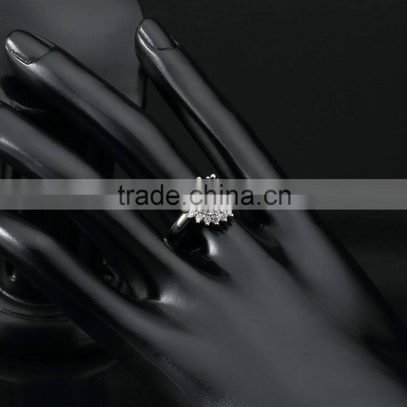 Special Valentine gift round cut sapphire cubic zirconia ring , 18k white gold plated finger ring