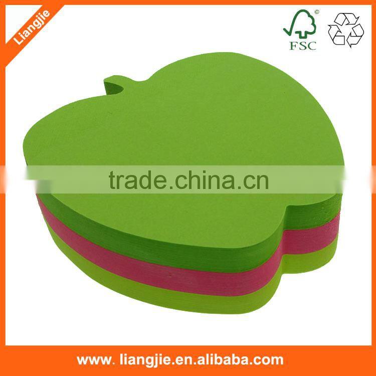 Apple Shaped Neon Paper Sticky Note Block