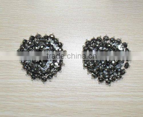 shoes flower motif with plastic crystal