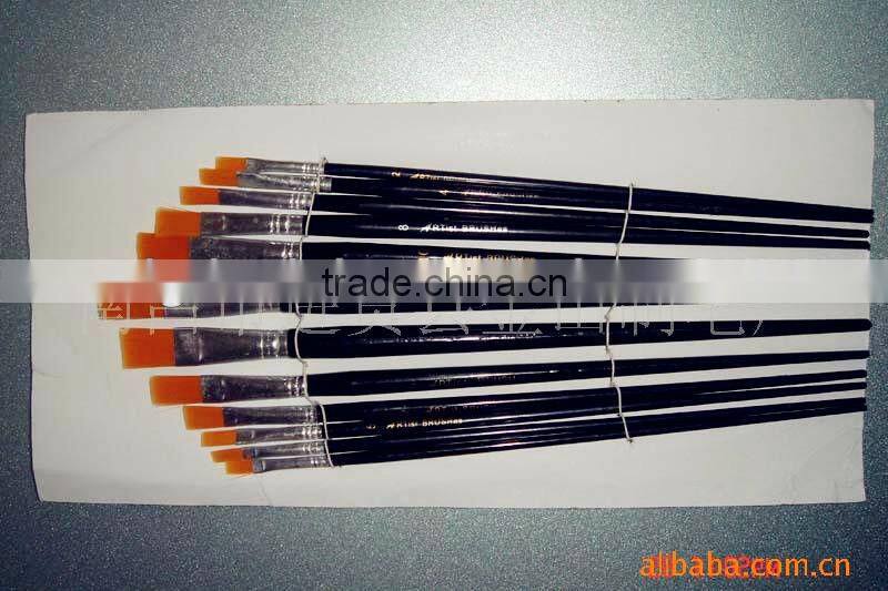 12pcs Professional Nylon hair artist brush set,oil painting brush set,artist painting brush