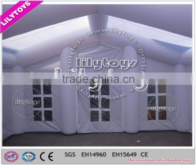 Waterproof tarpaulin tent type practical inflatable tent house for hot selling
