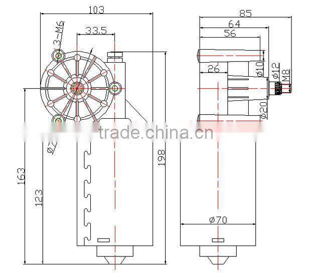 Standard Professional Bus Wiper Motor, auto dc bus wiper motor
