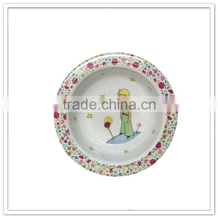 Non-toxic internal print melamine bowl for kids