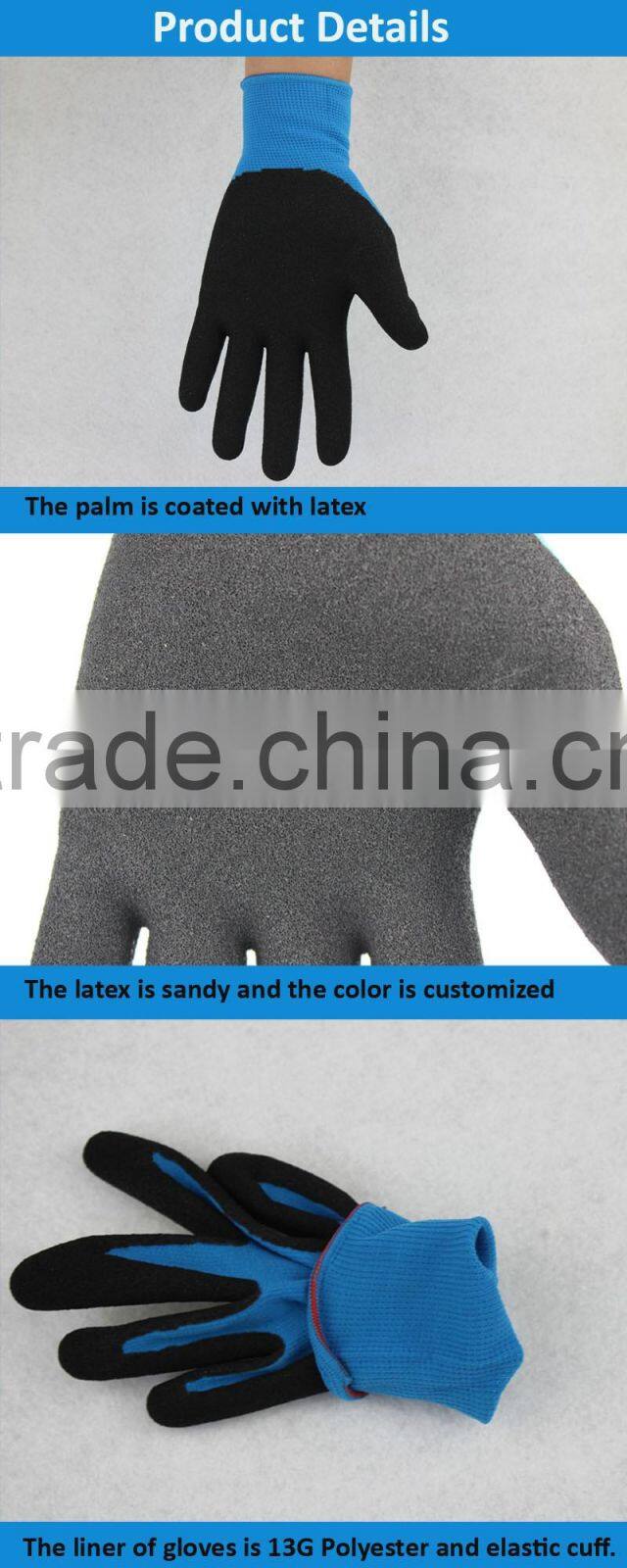 QL Latex dipping latex palm coated latex coated work gloves