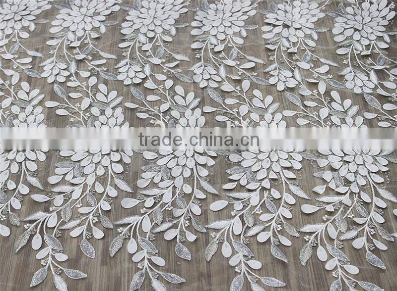 2016 Latest heavy custom-made sequins embroidery embellished fabric with Best Price