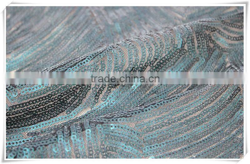 Latest design sequin textile fabric , wholesale fashion dress glitter sequin fabric