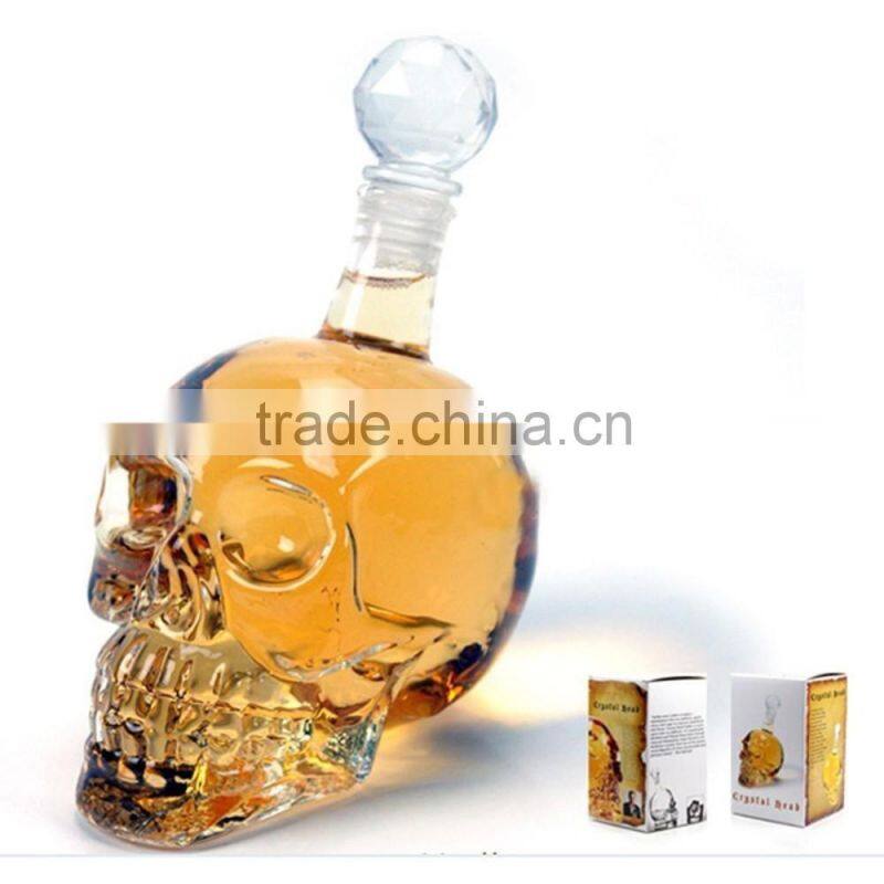 skull glass bottle for wine glass liquor bottle skeleton bottle
