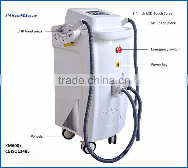 2016 new design e-light 2 handles shr ipl hair removal machine