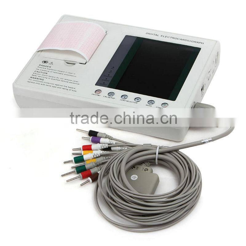7-inch Color LCD Portable Digital 3-channel 12-lead Electrocardiograph ECG Machine EKG Machine-EKG-903A3-Shelly