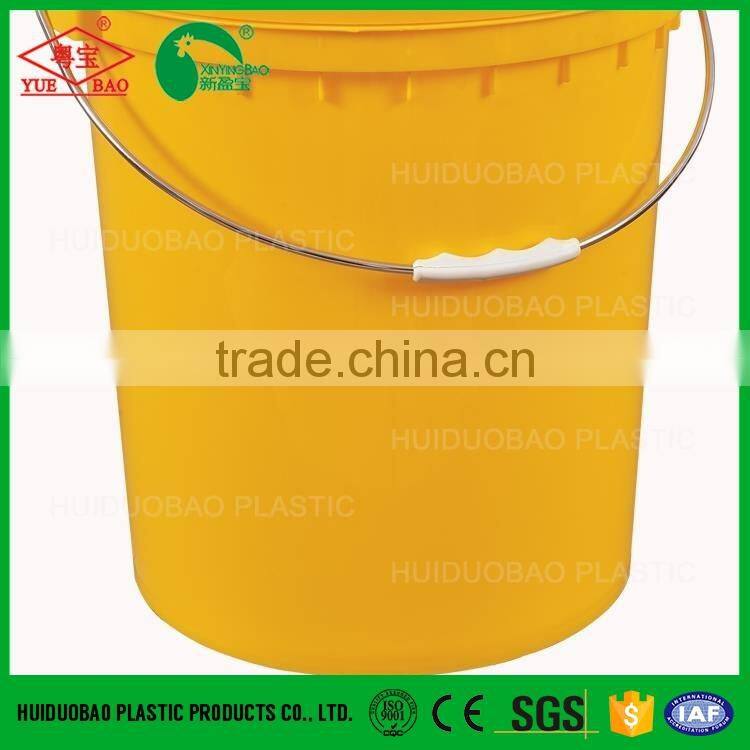 Yellow plastic bucket 30L for construction