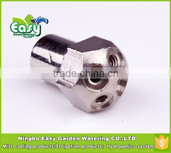 3/8'' Brass slip lock joint connector with 6 spray site. End cap connector. Fog system base.