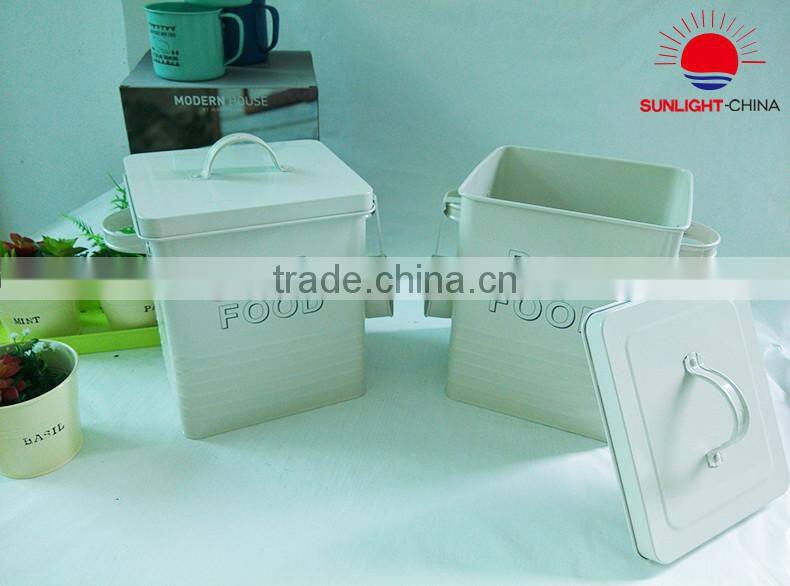 metal dog food bucket pet food bin food container laundry bin with scoop