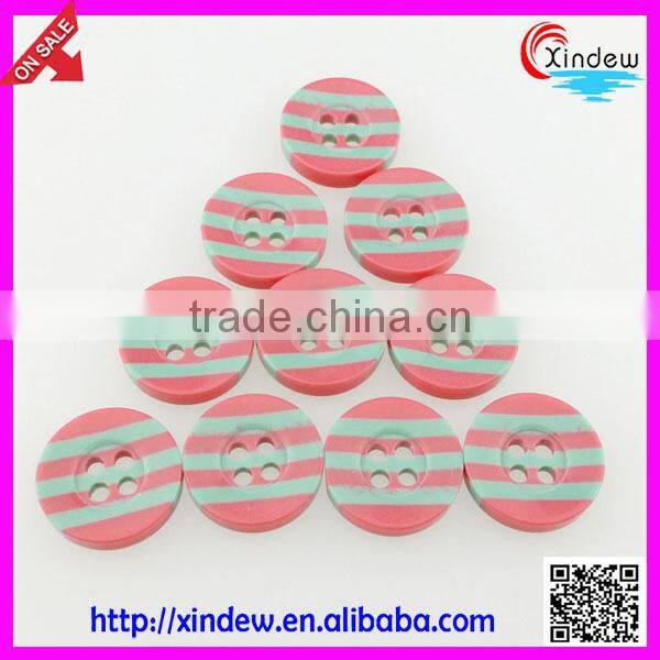 Red stripes girl plastic buttons for dresses