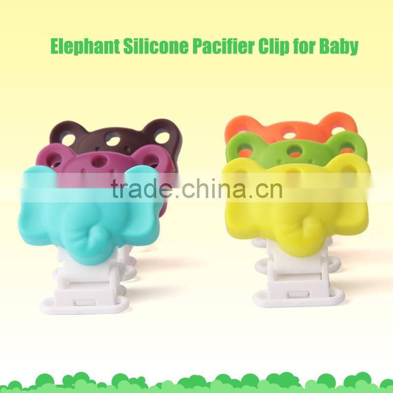 New design colorful hexagon baby pacifier chain clamp silicone gel