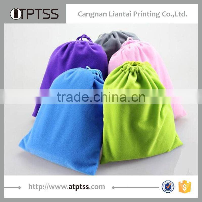 Flannelette soft fabric draw string bag