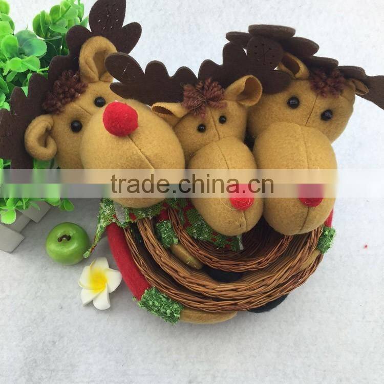 Lovely christmas deer style fine wickerwork basket for christmas gift