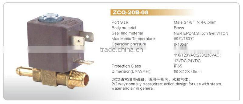 Steam/Water/Air Brass Solenoid Valve for Welding Machine