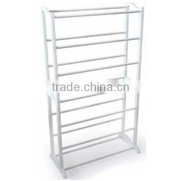 Chrome 10-Tier Rolling Shoe Rack
