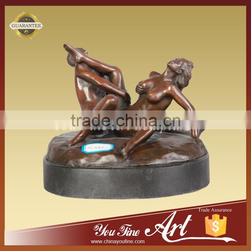 modern erotic bronze naked girls statue