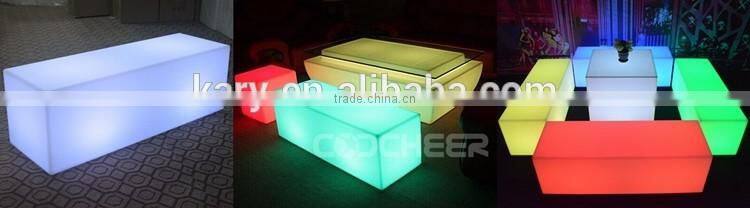 Plastic LED Stool LED Bench Light Up Patio Furniture