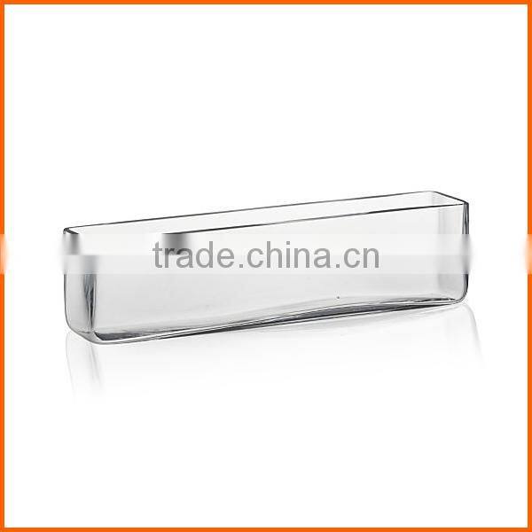 Hot selling rectangular clear glass vases
