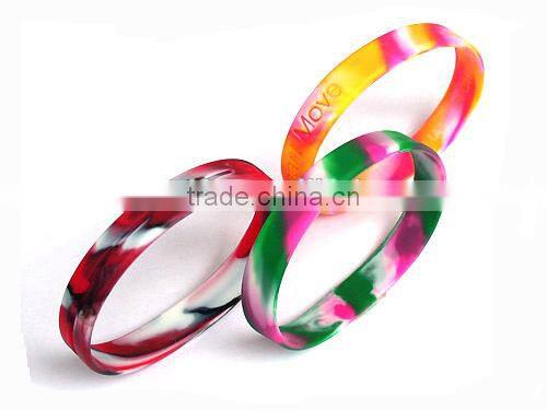 Cheap advertising Camouflage silicone wristband