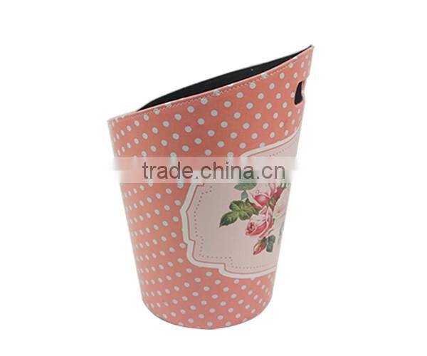 Living Room Bathroom Trash Can, Leather Trash Bin Without Lid