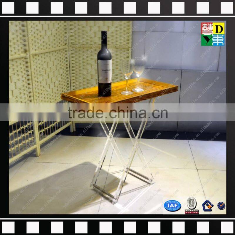 Customized moveable acrylic coffee table unique elegant acrylic side table with wheels from china manufacturer