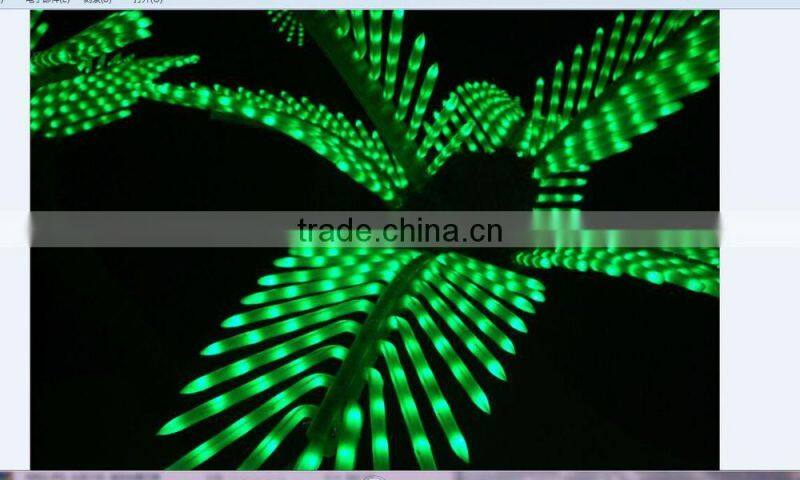 Home garden decorative 16.5ft Height outdoor artificial green flashing LED solar lighted up Date palm trees with bark EDS06 1417