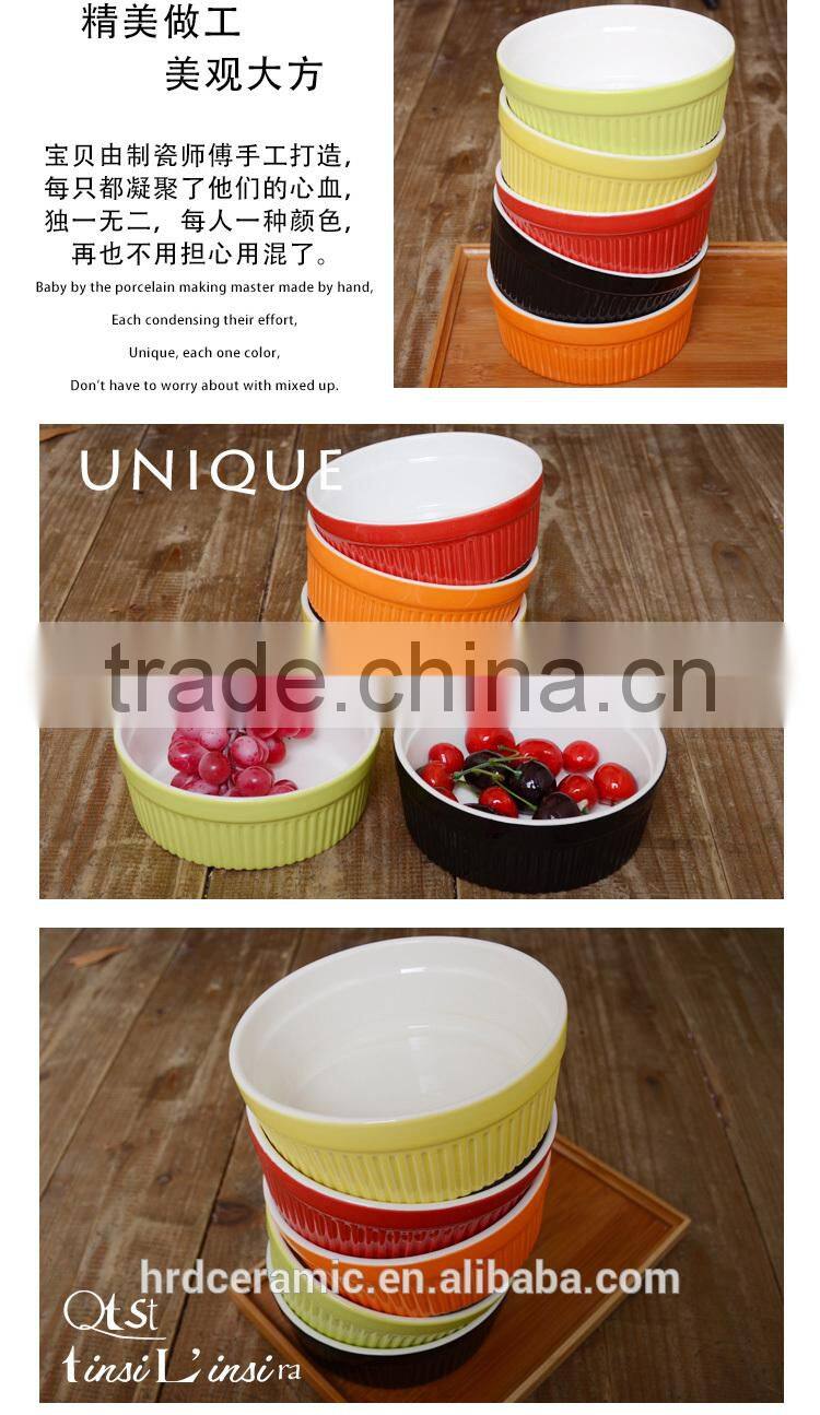 Stocked cheap colorful round shape sceramic noodle bowl