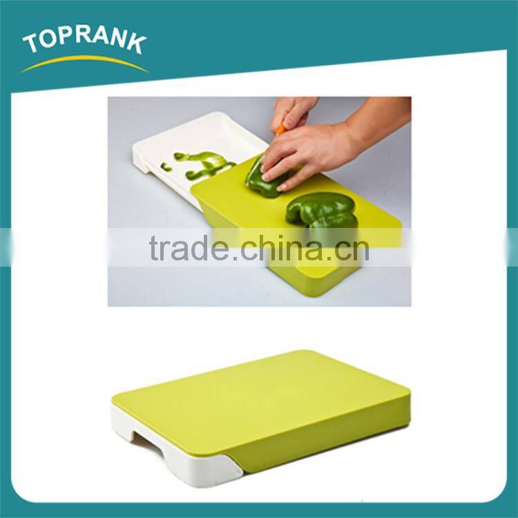 New design wholesale kitchen cooking concepts ABS chopping blocks, flexible cutting board with drawer