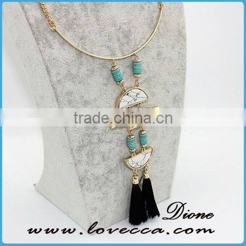 Fashion design simple gold chain necklace gemstone chain necklace
