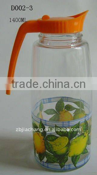 1400ml glass beverage jar with plastic lid D002-3