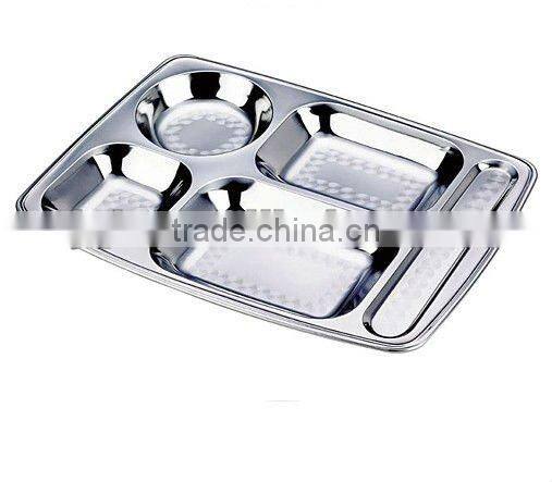 stainless steel fast food dinner plate