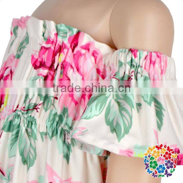 New summer baby girls clothes boutique baby frock designs off shoulder kids dresses