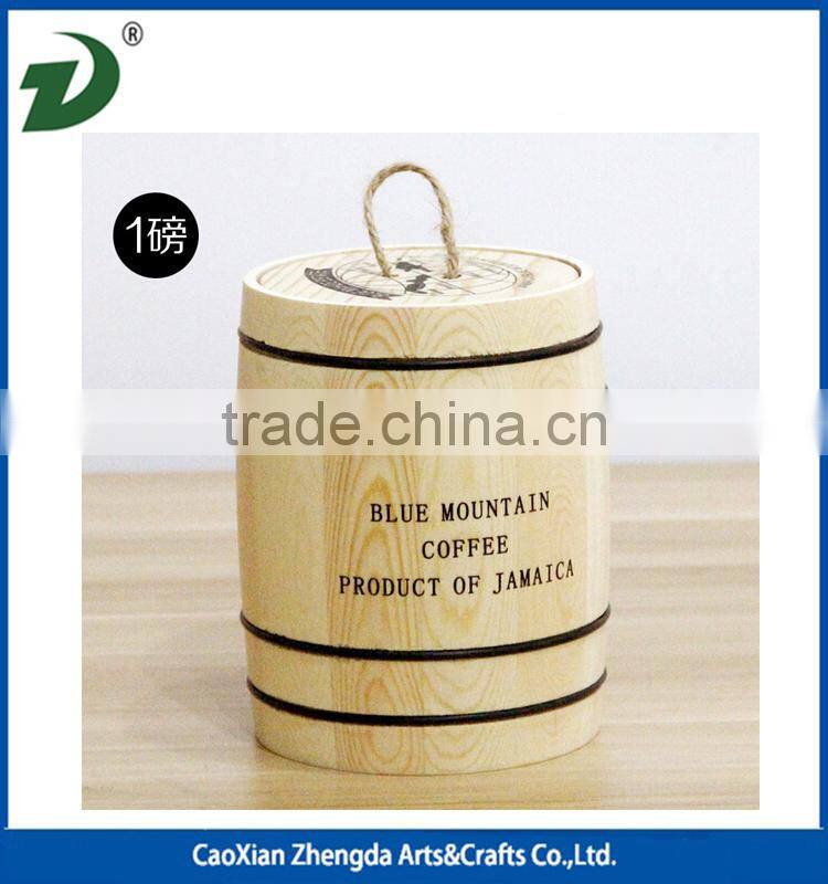 Small Size Pine Wood Coffee Beans Barrel
