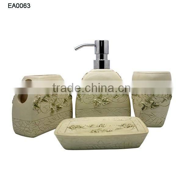 5pcs Accessory Modern Accessories wooden effect Sets Bathroom Soap Holder Toothbrush