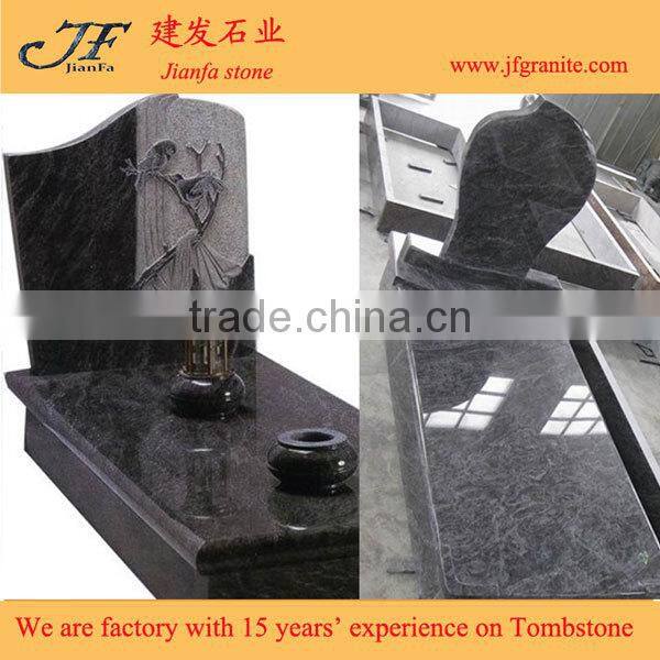 Antique Simple Design Bahama Blue Granite Headstone