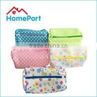 Sandwich Mesh Round Blue Yellow Zipper Underwear Wash Bag