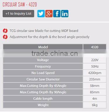 RONIX POWER TOOLS HIGH QUALITY ELECTRIC CIRCULAR SAW 235MM-2000W MODEL 4320