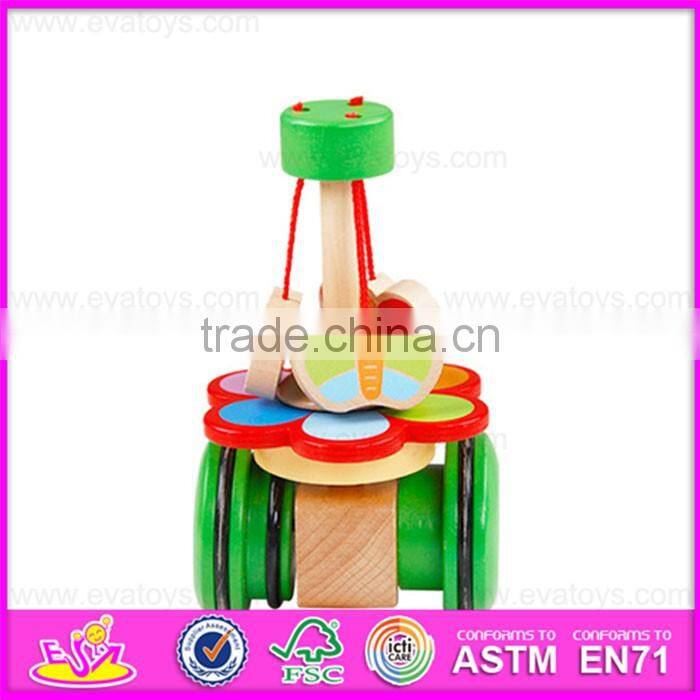 2016 Lovely baby pull and push wooden line toy W05A023