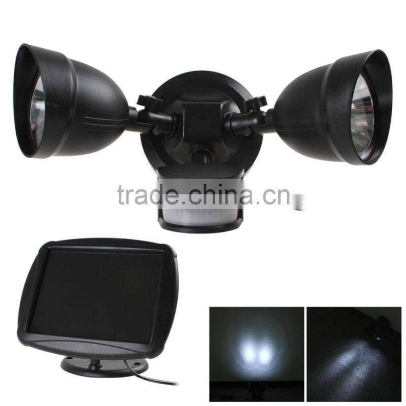 Black Solar Motion Sensor Outdoor 36 LED Dual Security Flood Light
