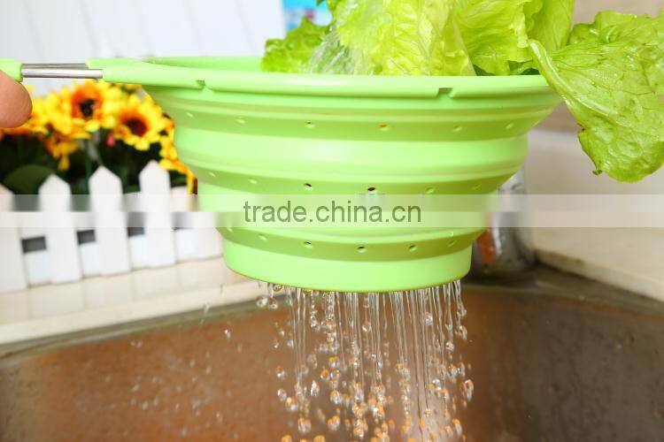 Food Grade Material Foldable Silicone Washing Up Bowl,Silicone Strainer