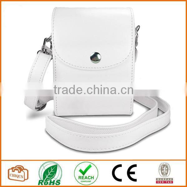 Protective Compact Case with Magnetic Closure and Strap Compatible with Digital Camera (White)
